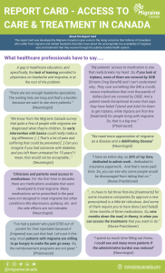 Infographic with feedback from healthcare providers on access to care and treatment for migraine care in Canada.