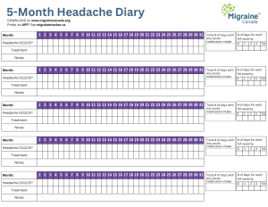 5 month Headache Diary