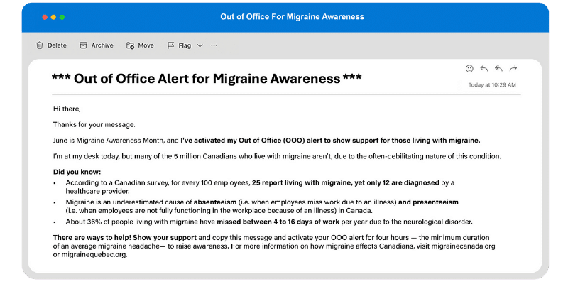 Migraine Awareness Month – Out of Office