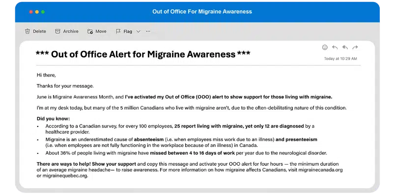 Migraine Awareness Month – Out of Office