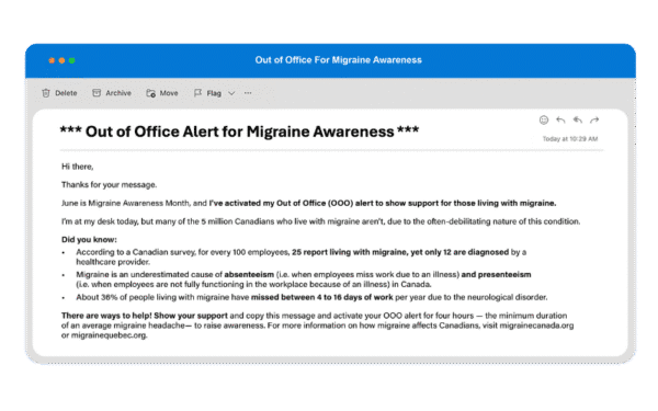 Migraine Awareness Month &ndash; Out of Office